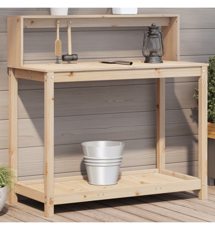 Table de rempotage et étagères 108x50x109,5 cm bois massif pin | Mobilier & Déco