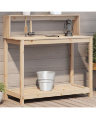Table de rempotage et étagères 108x50x109,5 cm bois massif pin | Mobilier & Déco