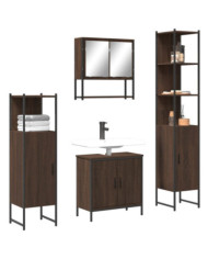 Ensemble de meubles de salle de bain 4 pcs Chêne marron | Mobilier & Déco
