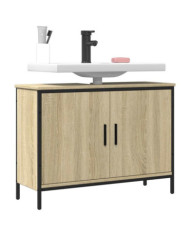 Armoire lavabo de salle de bain chêne sonoma 80x30x60 cm | Mobilier & Déco
