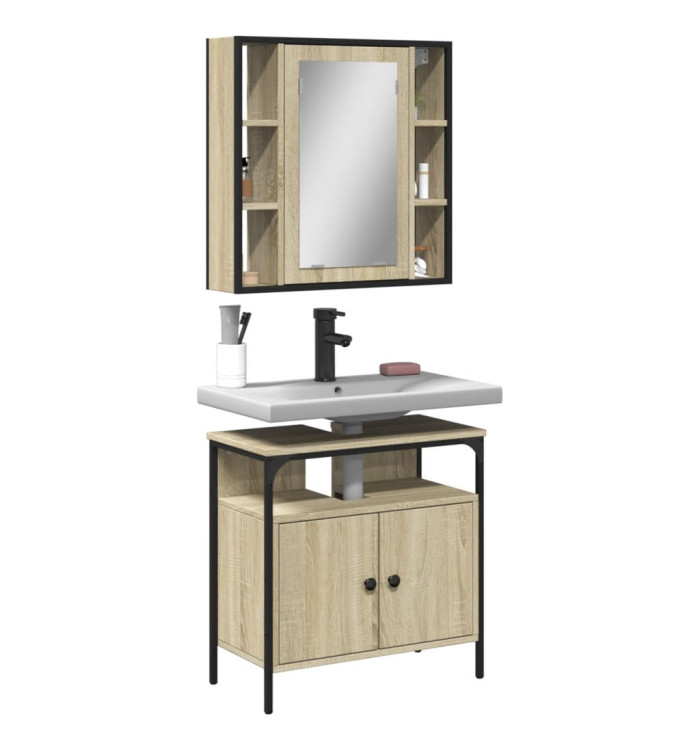Ensemble de meubles de salle de bain 2 pcs chêne sonoma | Mobilier & Déco