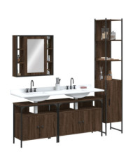 Ensemble d'armoires de salle de bain 4 pcs chêne marron | Mobilier & Déco
