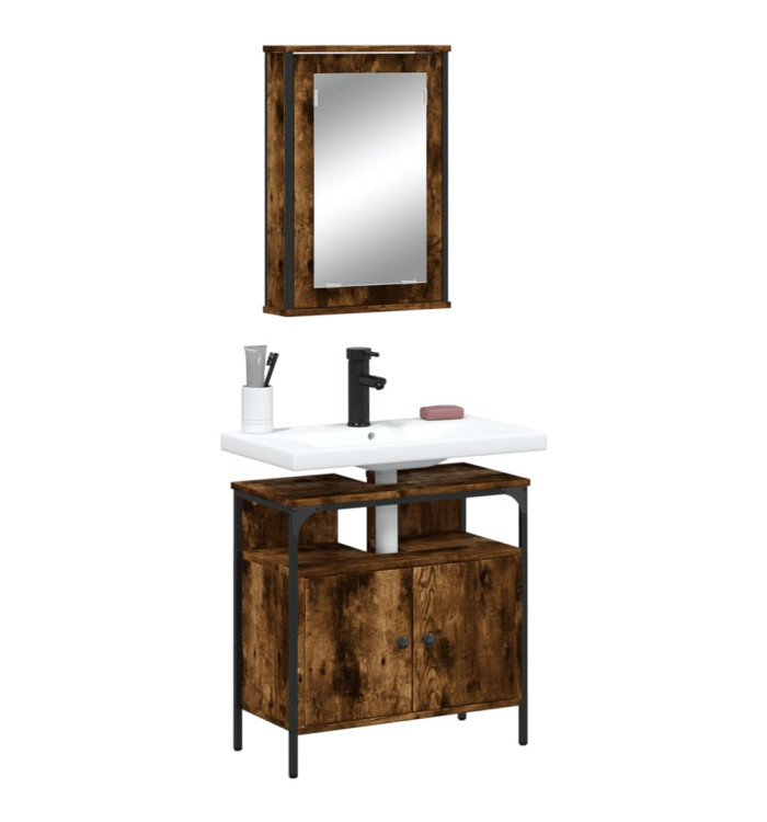 Ensemble de meubles de salle de bain 2 pcs Chêne fumé | Mobilier & Déco