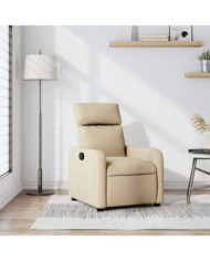 Fauteuil inclinable Crème Tissu | Mobilier & Déco