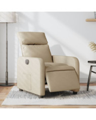 Fauteuil inclinable électrique Crème Tissu | Mobilier & Déco