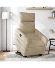 Fauteuil inclinable Crème Tissu | Mobilier & Déco