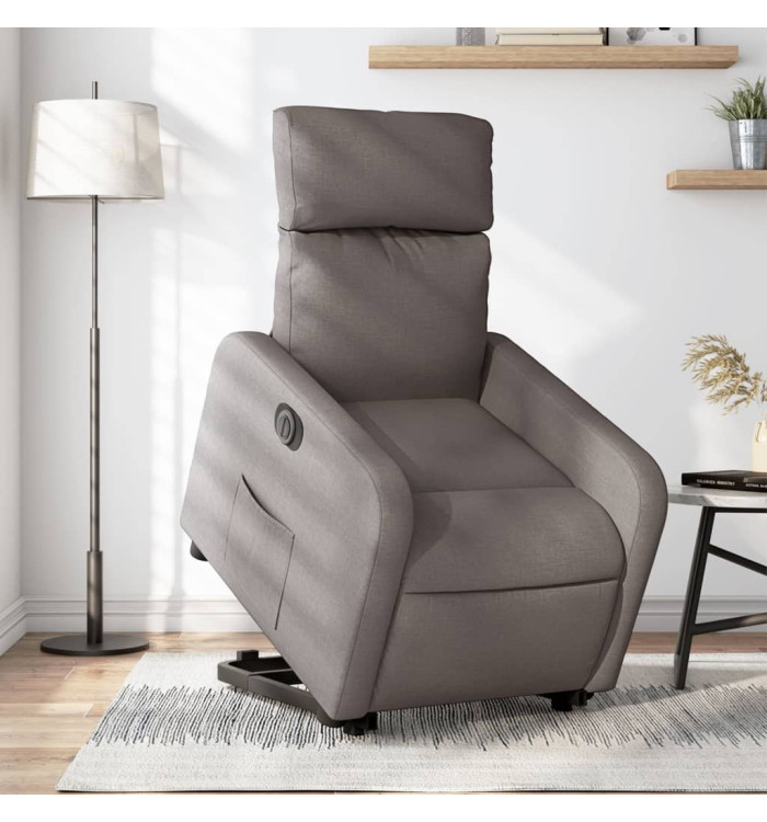 Fauteuil inclinable électrique taupe tissu | Mobilier & Déco
