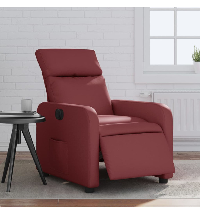 Fauteuil inclinable électrique Rouge bordeaux Similicuir | Mobilier & Déco