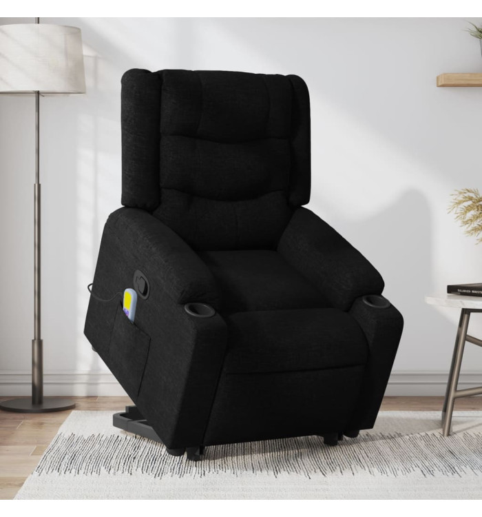 Fauteuil de massage inclinable Noir Tissu | Mobilier & Déco