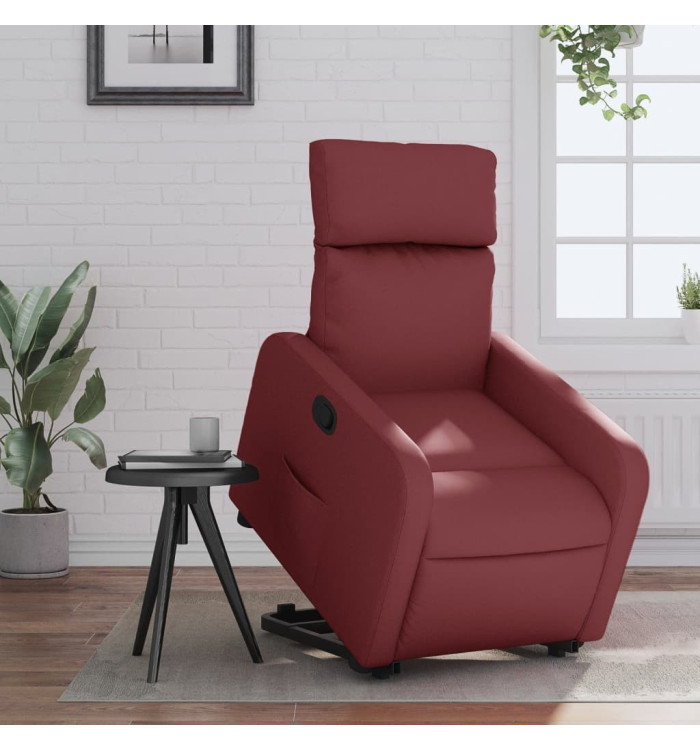 Fauteuil inclinable Rouge bordeaux Similicuir | Mobilier & Déco