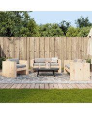 Salon de jardin 2 pcs bois de pin massif | Mobilier & Déco
