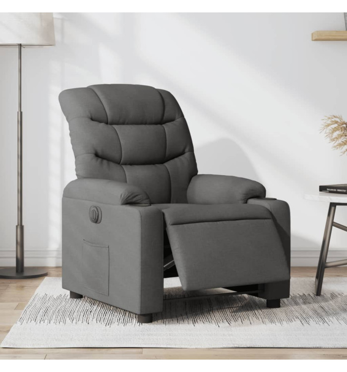 Fauteuil inclinable électrique Gris foncé Tissu | Mobilier & Déco