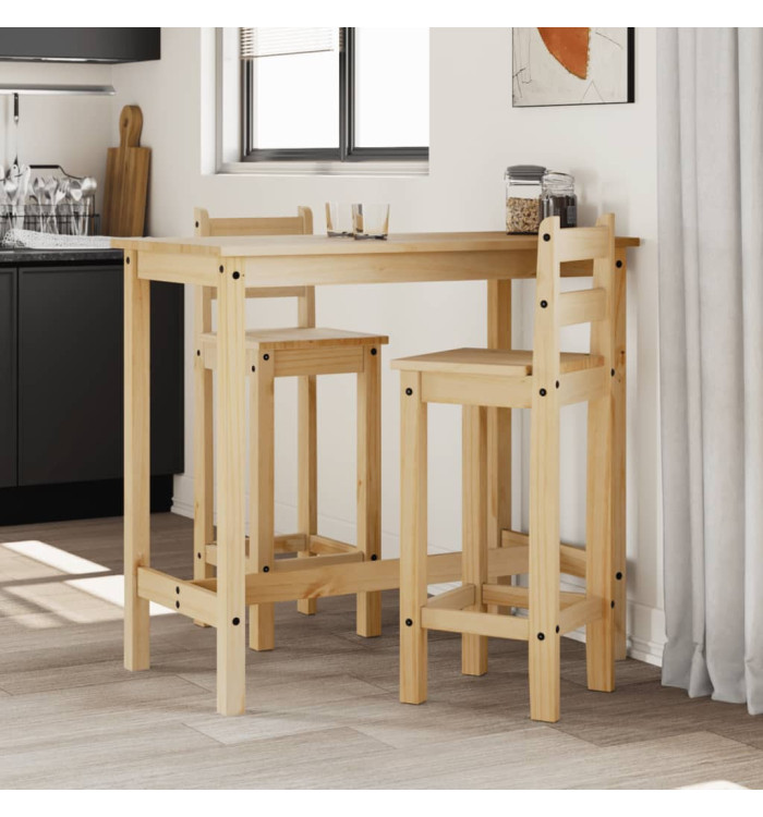 Chaises de bar lot de 2 bois de pin solide | Mobilier & Déco