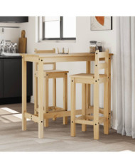 Chaises de bar lot de 2 bois de pin solide | Mobilier & Déco