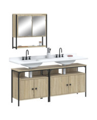 Ensemble de meubles de salle de bain 3 pcs chêne sonoma | Mobilier & Déco