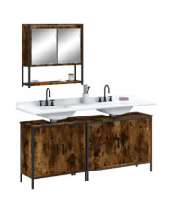 Ensemble de meubles de salle de bain 3 pcs Chêne fumé | Mobilier & Déco