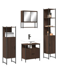 Ensemble de meubles de salle de bain 4 pcs Chêne marron | Mobilier & Déco