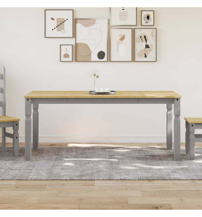 Table à manger Corona gris 180x90x75 cm bois massif de pin | Mobilier & Déco