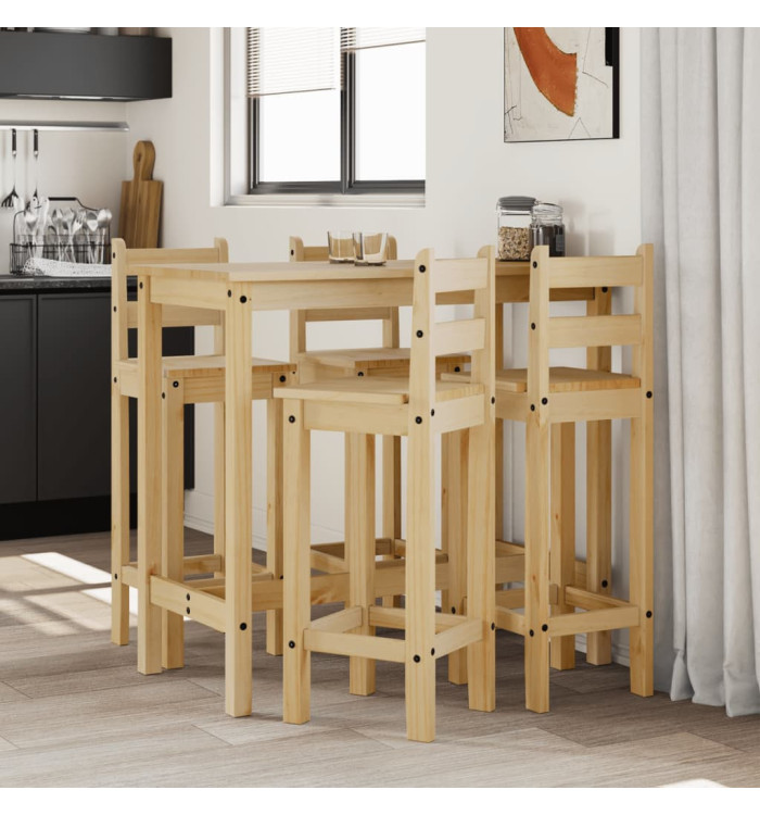 Ensemble de bar 5 pcs Bois de pin massif | Mobilier & Déco
