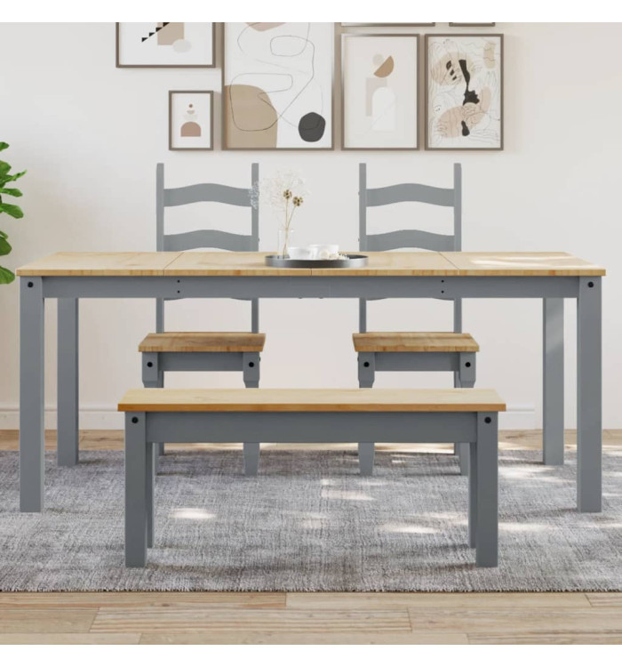 Table à manger Panama gris 180x90x75 cm bois massif de pin | Mobilier & Déco