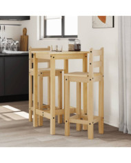 Ensemble de bar 3 pcs Bois de pin massif | Mobilier & Déco