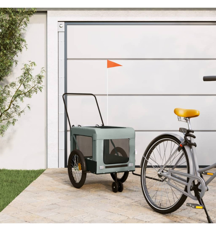 Remorque de vélo pour animaux de compagnie gris et noir | Mobilier & Déco