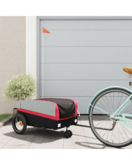 Remorque de vélo noir et rouge 30 kg fer | Mobilier & Déco