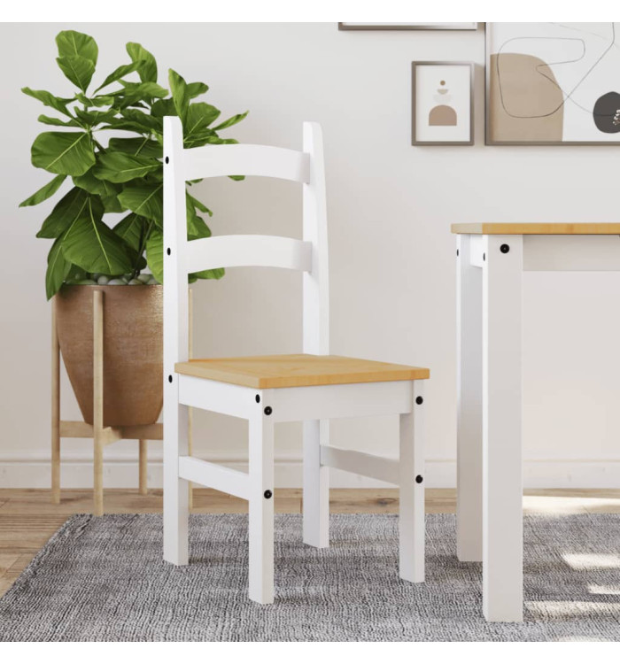 Chaises à manger lot de 2 blanc 40x46x99 cm bois massif de pin | Mobilier & Déco