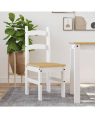 Chaises à manger lot de 2 blanc 40x46x99 cm bois massif de pin | Mobilier & Déco