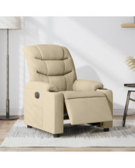 Fauteuil inclinable électrique Crème Tissu | Mobilier & Déco