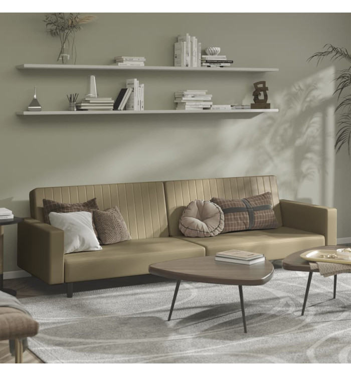 Canapé-lit 2 places cappuccino similicuir | Mobilier & Déco