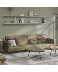 Canapé-lit 2 places cappuccino similicuir | Mobilier & Déco