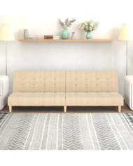 Canapé-lit à 2 places crème tissu | Mobilier & Déco