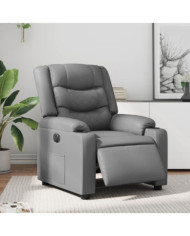 Fauteuil inclinable électrique Gris Similicuir | Mobilier & Déco