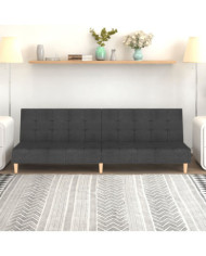 Canapé-lit à 2 places gris foncé tissu | Mobilier & Déco