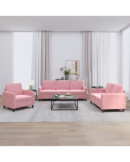 Ensemble de canapés 3 pcs rose velours | Mobilier & Déco