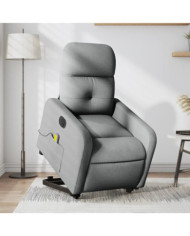 Fauteuil inclinable de massage électrique Gris clair Tissu | Mobilier & Déco