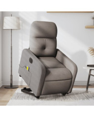 Fauteuil inclinable de massage électrique Taupe Tissu | Mobilier & Déco