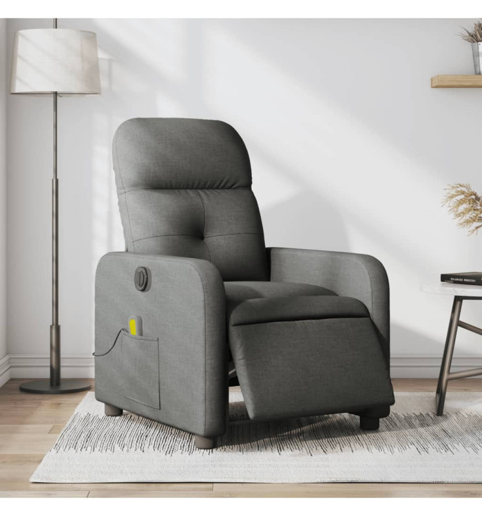 Fauteuil inclinable de massage électrique gris foncé tissu | Mobilier & Déco