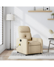 Fauteuil de massage inclinable Crème Tissu | Mobilier & Déco