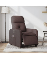 Fauteuil de massage inclinable électrique Marron foncé Tissu | Mobilier & Déco