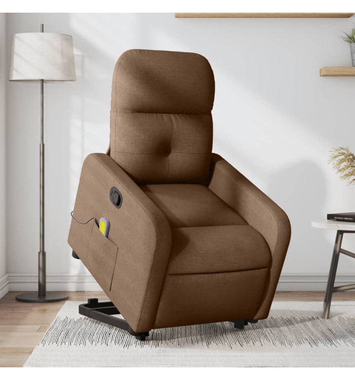 Fauteuil de massage inclinable Marron Tissu | Mobilier & Déco