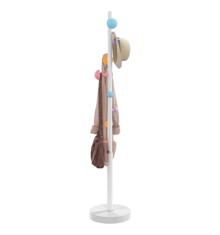 Porte-manteau blanc 172 cm fer enduit de poudre | Mobilier & Déco