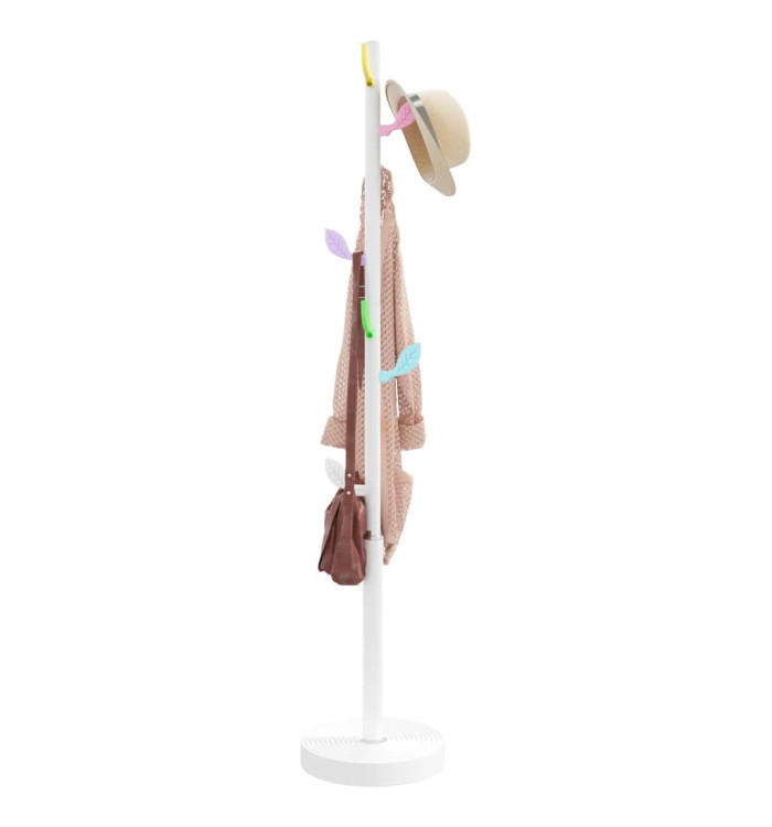 Porte-manteau blanc 172 cm fer enduit de poudre | Mobilier & Déco