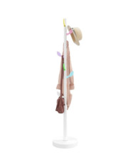 Porte-manteau blanc 172 cm fer enduit de poudre | Mobilier & Déco