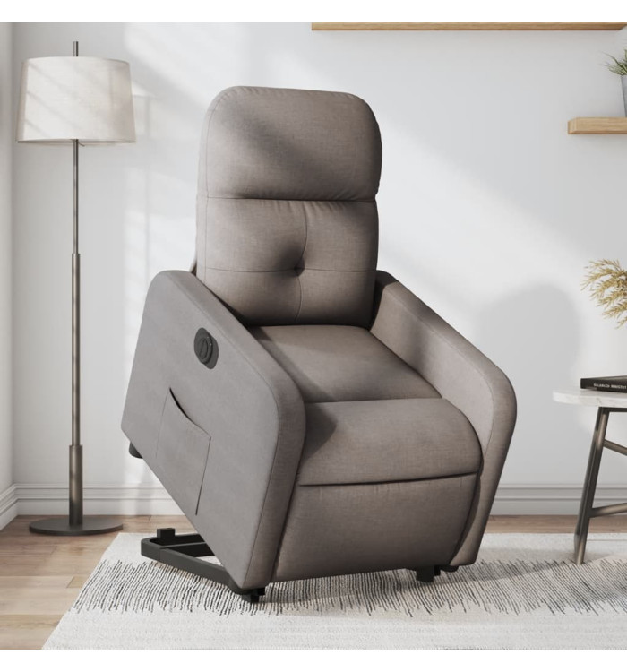 Fauteuil inclinable électrique taupe tissu | Mobilier & Déco