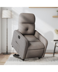 Fauteuil inclinable électrique taupe tissu | Mobilier & Déco