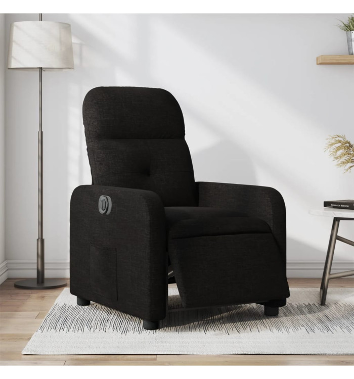 Fauteuil inclinable électrique Noir Tissu | Mobilier & Déco