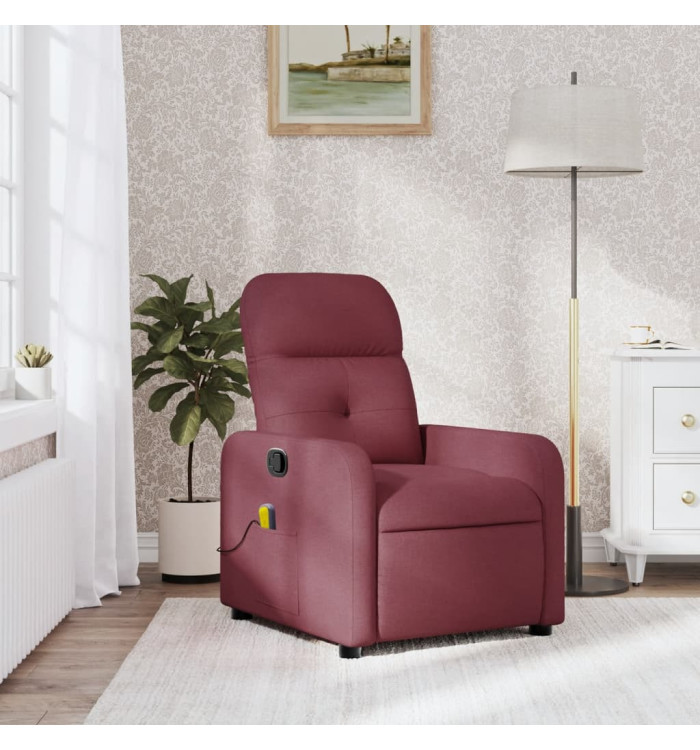 Fauteuil de massage inclinable Rouge bordeaux Tissu | Mobilier & Déco