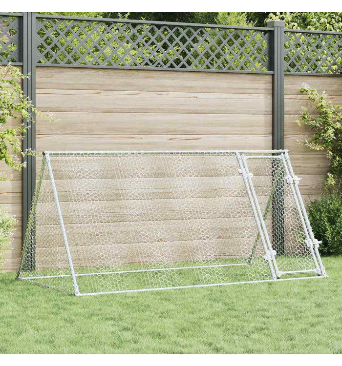 Cage pour poules argenté 200x105x91 cm acier galvanisé | Mobilier & Déco